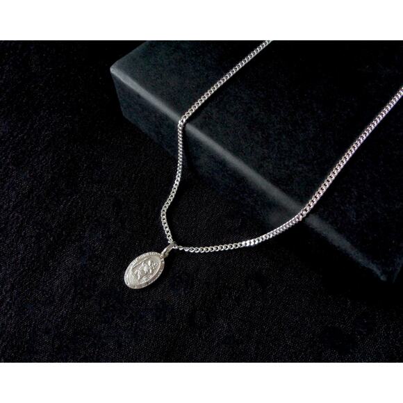 St Christopher Pendant Necklace, 925 Sterling Silver Saint Protection Charm - Picture 1 of 8